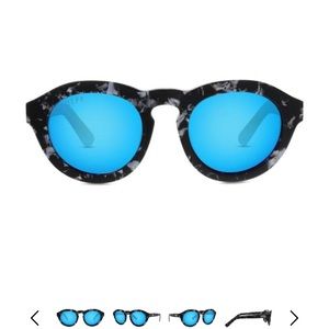 DIFF Dime Black/White + Blue Mirror Lens